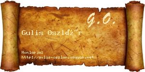 Gulis Oszlár névjegykártya